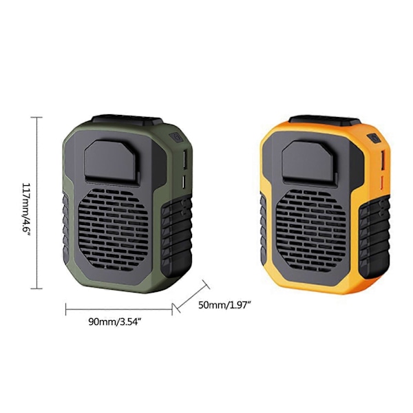 Kannettava 6000mAh henkilökohtainen mini vyötärötuuletin 3 nopeutta ulkotuuletin toimistoon ulkoiluun matkustamiseen roikkuva vyötärö kaula virtapankkituuletin oranssi Orange