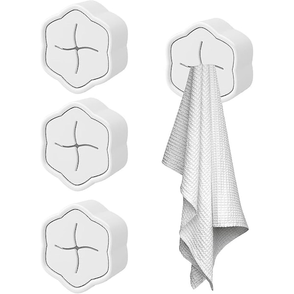 4 Pcs Kitchen Dish Towel Holder, Kitchen punch-free rack, rag hanger, storage plug, towel hook