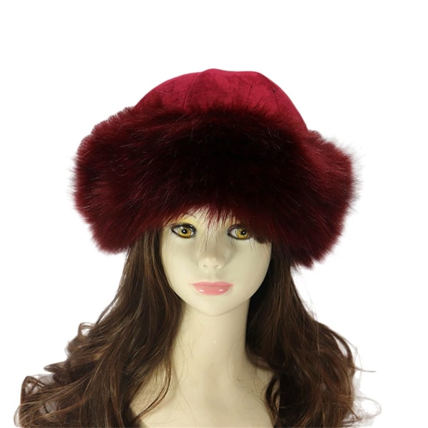 Kvinder hat til vinter Cossak russisk stil hat Flurry Fleece Fisherman Fashion varm kasket (rød) Red
