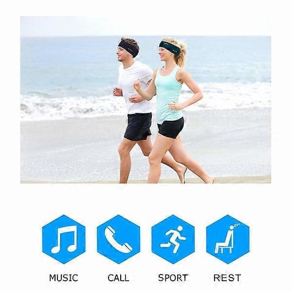 Sov-hörlurar - Huvudband med Bluetooth-hörlurar och mikrofon, Svart