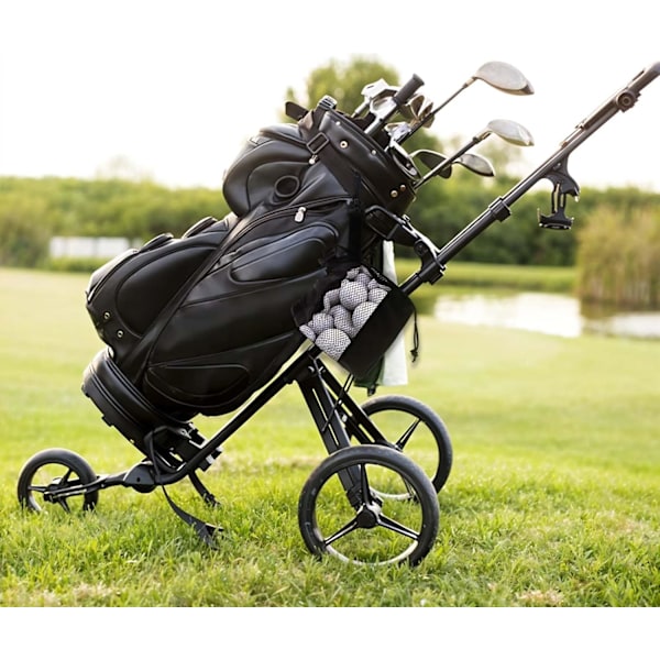 2 stk. Golfboldposer, Nylon Mesh Golfboldpose, med Snørepose til Golfbolde, Golfopbevaring Snøre Meshposer (Sort)