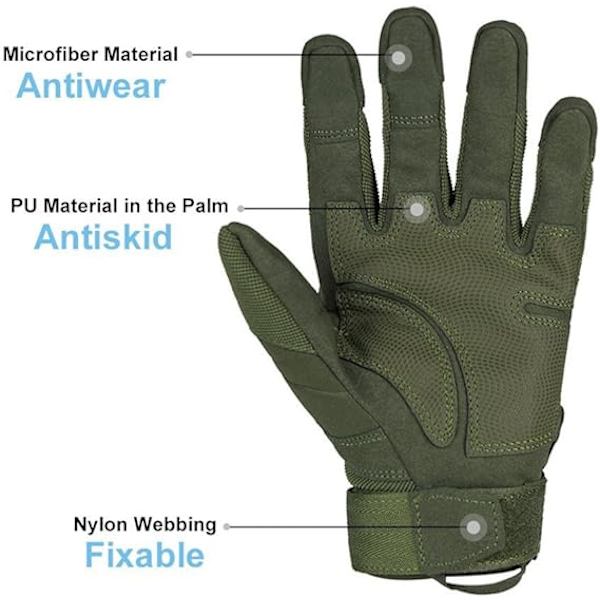Herr Full Finger Utomhus Sport Arbets Handskar Jakt Motorcykel Cykel Klättring Längdskidåkning Julklapp XL Green XL