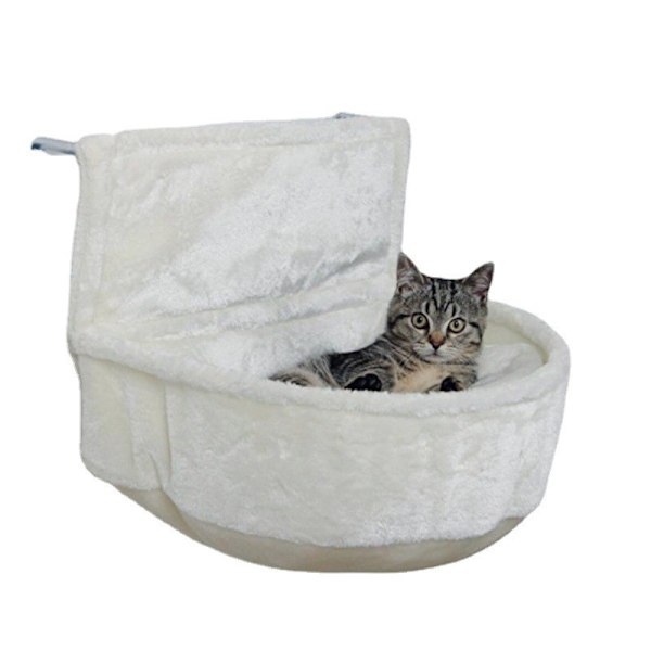 Komforttaske til radiator Plys til kat Hvid 46 × 30 × 25 cm