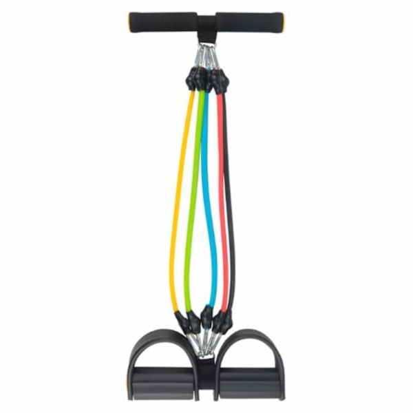 Multifunktionellt Spänntråd, 5-Tub Elastiskt Yoga Pedal Dragare Motståndsbands, Naturligt Latex Spänntråd Fitnessutrustning