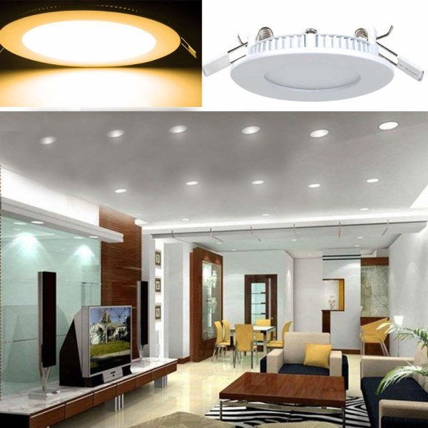 LED upotettava kattokohdevalo 10 kpl 3W lämmin valkoinen 3000K ultraohut pyöreä paneeli Upotettu LED upotettu kohdevalo