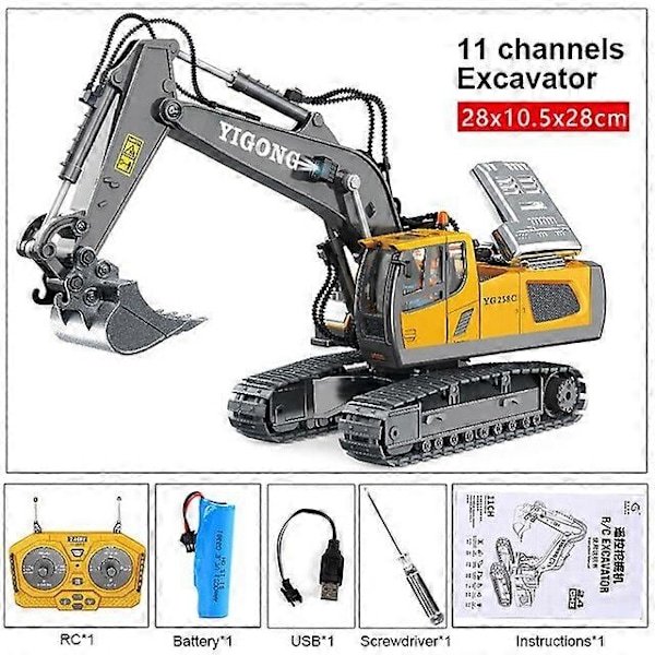 2,4 GHz 6-kanals 1:24 RC Gravemaskine legetøj Rc Engineering Bil Legering og plastik Gravemaskine RTR Til børn Julegave Robotlegetøj