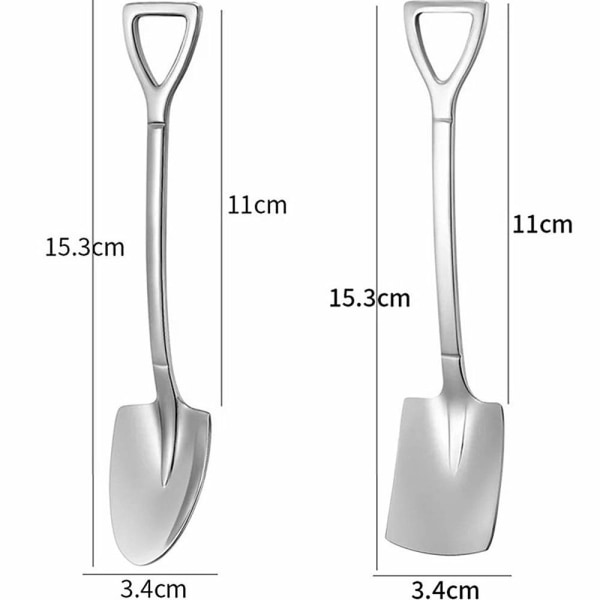 4 Pcs Stainless Steel Shovel Shape Spoon Pointed Spoon Coffee Tea Sugar Stirring Spoon Cake Dessert Spoon for Party