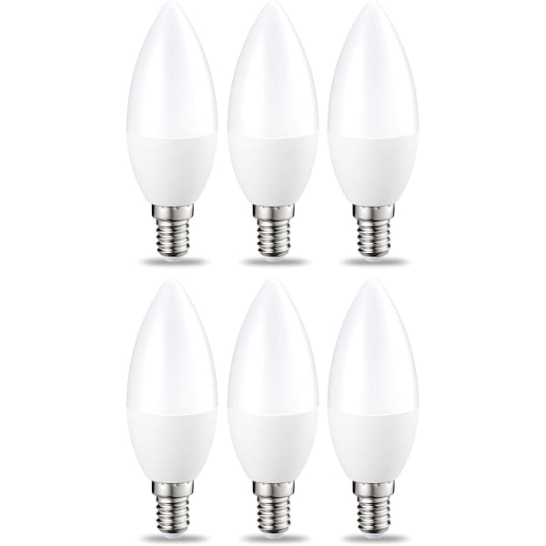 Set med 6 små flamformade LED-lampor Edison skruvfot E14 5W (40W ekvivalent) Varmvit Ej dimbar intensitet