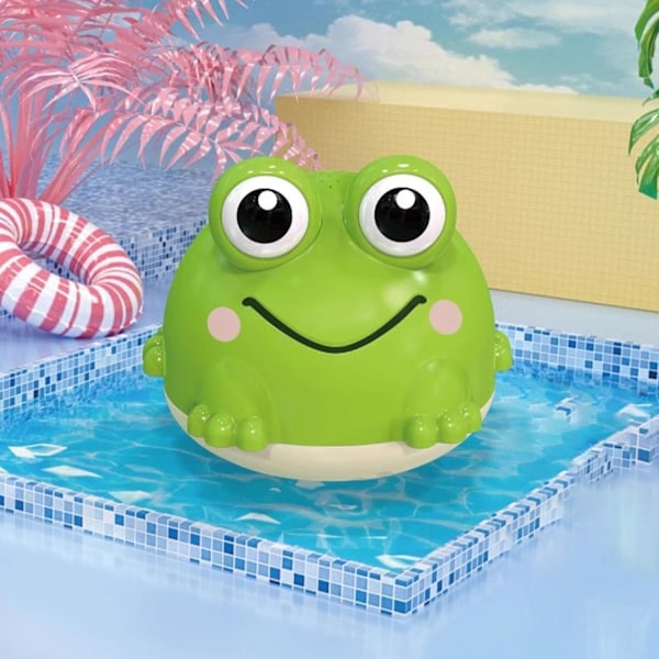 Groda Babybadleksaker, Automatisk Sensor Vattenfontän Sprinkler, Blinkande Färgglatt Ljus Badkar & Poolleksak, 11.2x10x9.5cm