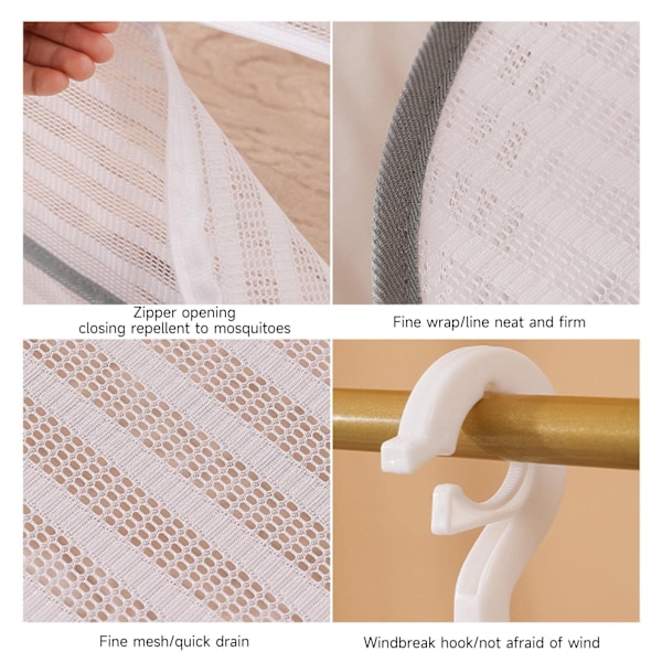 Tørrenet, Foldsammenlignet Mesh Tøj Sweater Flad Tørrestativ med Drejelig Krog, Tørrestativ, Husholdnings Anti-deformation Åndbar Sweaters Tørrebur