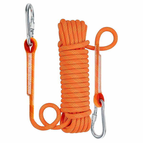 Staattinen Kiipeilyköysi 10mm Tarvikeköysi Varusteet 98FT(30M), Pakoköysi Jääkiipeilyvarusteet Pelastusköysi - Oranss/30M 30M