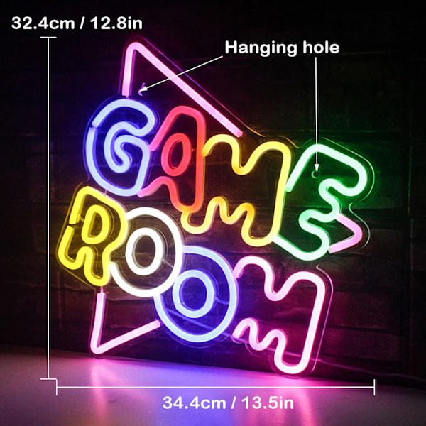 Neon Skyltar för Spelrum, LED Neonljus för Väggdekoration, USB-driven Neonskylt Akrylkonst Väggdekor, för Sovrum Spelrum Festdekor Pojkpresent