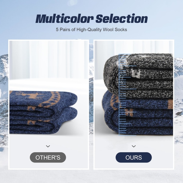 Män's Termiska Strumpor Merino Ullstrumpor 5 Par Extra Varma Vinter Stövlar Strumpor