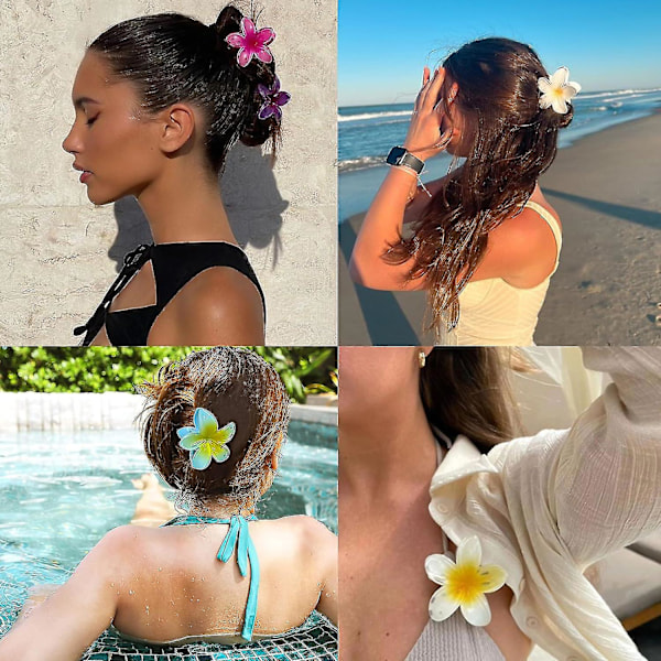 6-pak Blomster Hårklipp Sterke Store Barrette Klipp For Tykt Hår Sklisikre Hårklipp For Kvinner