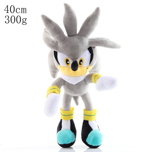 Silver Sonic Plysch Animationsleksak Mjuk Docka Plysch Barnpresenter