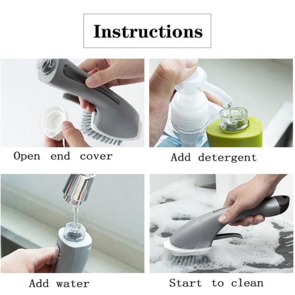 Langt håndtak automatisk oppvaskmiddel for rengjøringsbørste Automatisk oppvaskerbørste Svamp flytende rengjøringskrukke, grønn