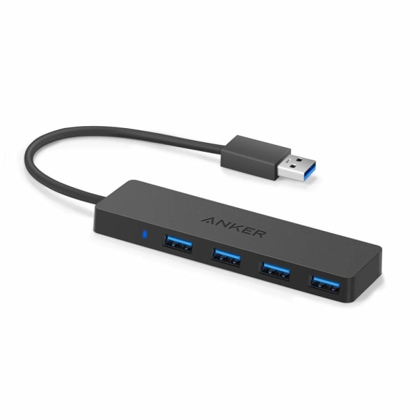 4-ports USB 3.0 Ultra Slim Data Hub for Macbook, Mac Pro/mini, iMac, Surface Pro, XPS, bærbar PC, USB Flash Drives, Mobile HDD og mer 20cm