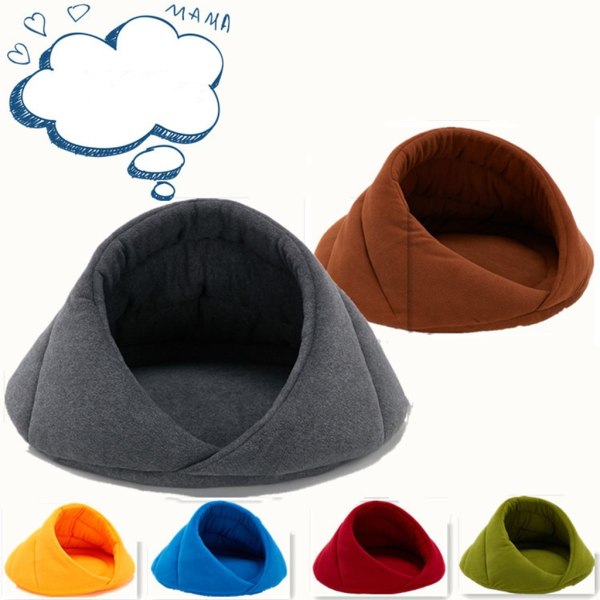 Myk Fleece Hund- og Katteseng, Komfortabel Myk og Fluffy Kattepute for Kattunge og Valp Hule Bærbar Kurv Kennel