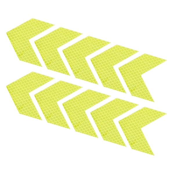 Reflekterande Klistermärken, 12-pack 4*4,5cm Vattentäta Självhäftande Hög Synlighet Natt Varningspilform Säkerhetstejp Reflektor, Grön