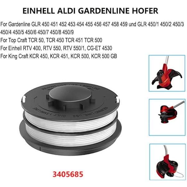 3 stk. Spoler til gressklipper for Einhell GC-ET 4530 RTV 400, RTV 550, RTV 550/1 Trimmerhoder