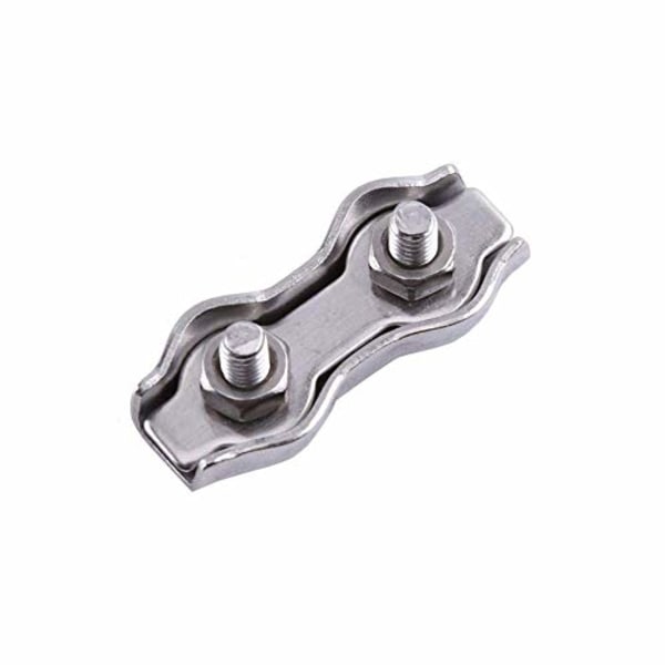 10 stk. M3 Duplex Clips Wire Rope Clips Rustfrit Stål Duplex Klemme 2-Post Wire Rope Clip Kabelklemme Sejlklemme