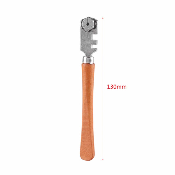 130 mm Professionell sexhjulig glasskärare - Craft Cutting Kit Tool med trähandtag