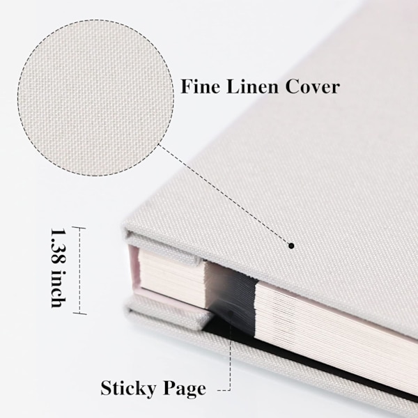Stort fotoalbum självhäftande för 4x6 8x10 bilder Scrapbook Album DIY 41 tomma sidor White