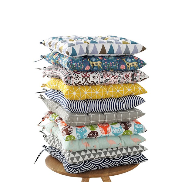 Set med 6 Stolsdynor 40 x 40, Dekorativa Kuddar Stolsdyna Trädgårdskuddar, Polyester