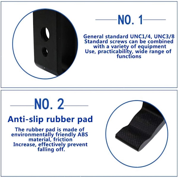 Universal C-klemme med 1/4 og 3/8 gjengehull for skrivebordsfesteholder LCD-skjerm Flash-pulter Vogner Benker Arbeidsbord
