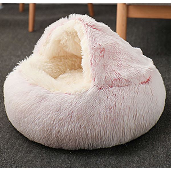 Mjuk Kattkorg Anti Stress Extra Mjuk Katt Lugnande Kattsäng Hundkorg XL Soffa Bekväm Tvättbar Katt Hus Kattkudde, Halkfri (40cm, Rosa-Plysch)
