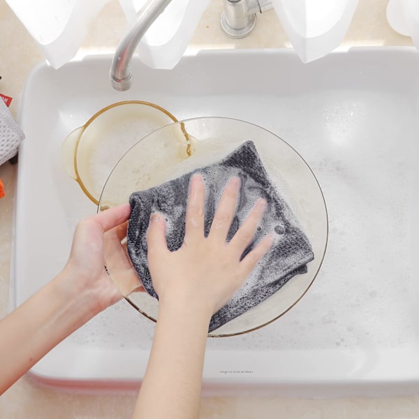 Karklude 100% Ren Bomuld, Pakke med 6, 30 x 30 cm, Meget Absorberende Superbløde Håndklæder, Vaffelvævede Viskestykker