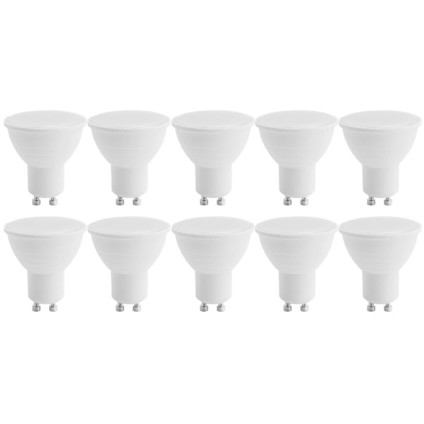 LED GU10 Spotlight Lampor, GU10 LED Lampor, 5W Kallvit 6500K (50W Halogen Ekvivalent) Energisnål Lampa, 400LM 120° Ljusvinkel Ej dimbar, 10-pack