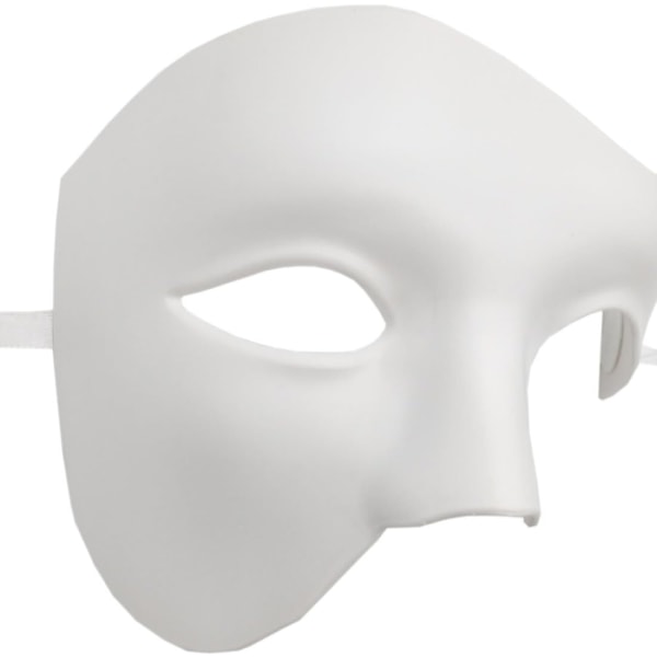 1 stycke maskeradmask Retro Phantom of the Opera One Eye Half Face Costume, Half Face Phantom Mask (Vit)