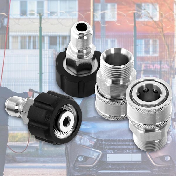 Pakkauksen painepesurin adapteri M22 14mm - M22 ruostumaton teräs, 5000 PSI