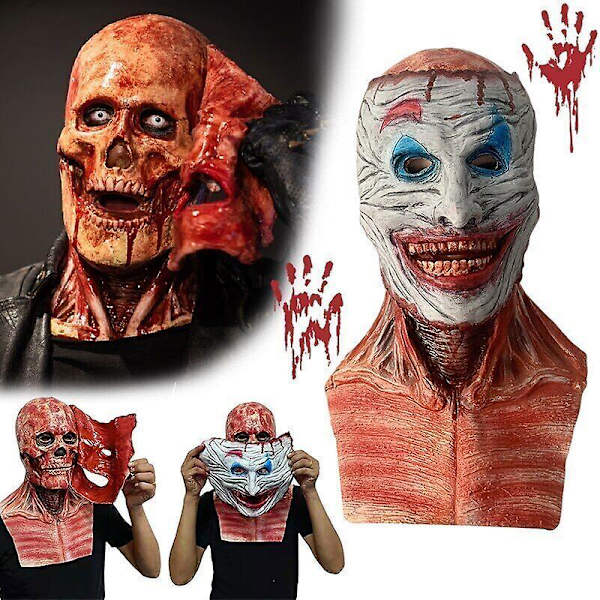 Halloween-kallo naamio, Luuranko Halloween Pelottava Naamio Kallo Koko Pää Cosplay Puku Kauhu Rekvisiitta
