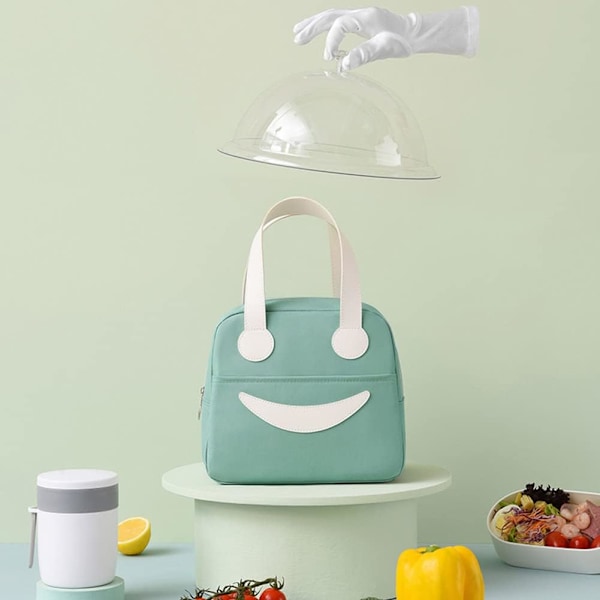 Mini Lunchväska, Kylväska, Bärbar Utomhus Picknickväska Is, Utomhus Förvaringsväska för Skola, Kontor, Resor, Picknick 1st (Small, Grön)