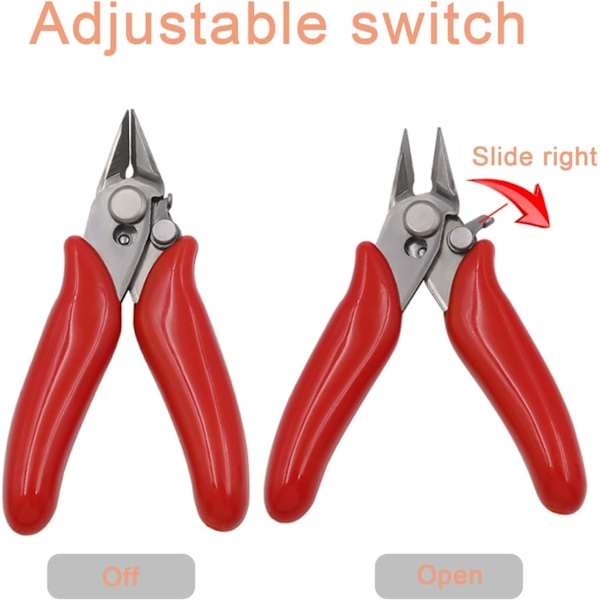 Wire Cutter, Flush Cutter, Sideafbider, Snipe Diagonal Tang Kabelbinderklipper med Ergonomisk Anti-Slip Håndtag til Spolefremstilling (3,5in)