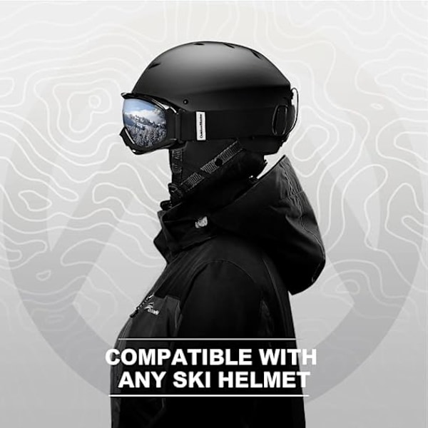 Skibriller - Överglasögon Skibriller/Snowboard för Män, Kvinnor & Ungdom - 100% UV-skydd
