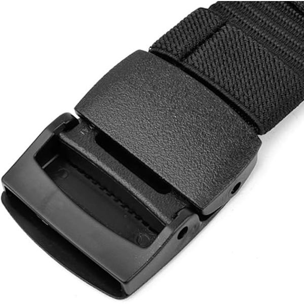 2-pack nylon canvasbälten, mångsidiga för pendling för män och kvinnor, automatiska spännbälten, utomhus militär taktiska bälten för fritidssporter Black,Wolf Brown