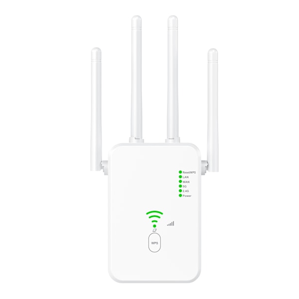 WiFi-toistin 1200 Mbps, WiFi-signaalivahvistin Dual Band 2,4 GHz ja 5 GHz WiFi-verkon laajennin