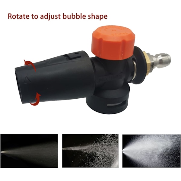 Justerbar Skumsprøjte, 750ml Skumvasker, Højtryksrenser Bilvaskepistol 1/4\", med Justerbar Dyse Bilvask til Karcher K Serie K2 K3 K4 K5 K6 K7