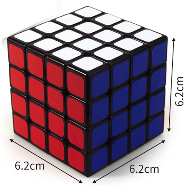 Speed Cube 4x4x4, 62mm Magic Cube, Klassiske hjernevrider konkurrencetræning for voksne og børn