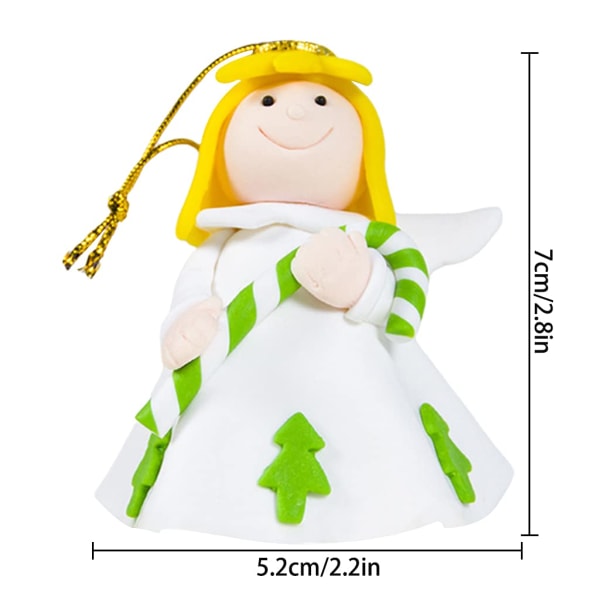 2 pakke juletredekorasjon Angel Doll Pendant Bevinget Angel Hengende Ornament Shine Ornamenter for soveromspeis (rosa)