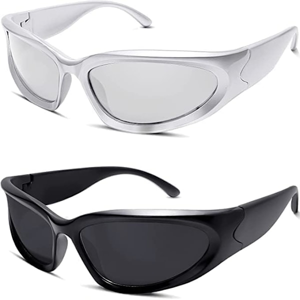 Polariserede Y2K Wraparound Solbriller, Moderne Polariserede Ovale Solbriller Damer Herre Fiske Golf Køre Solbriller
