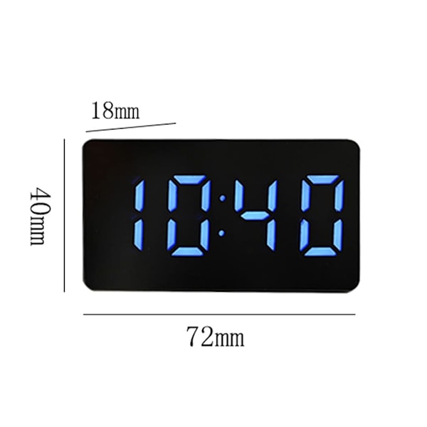 Väckarklocka LED Spegel Digital Väckarklocka Snooze Bordsklocka Väckning Tyst Kalender Dimbar Elektronisk Skrivbordsklocka Heminredningsklocka