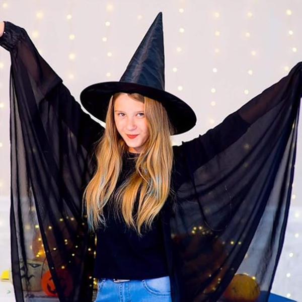 10 stk. Heksehat Sort Halloween Fest Hat Kostume Tilbehør Udklædning