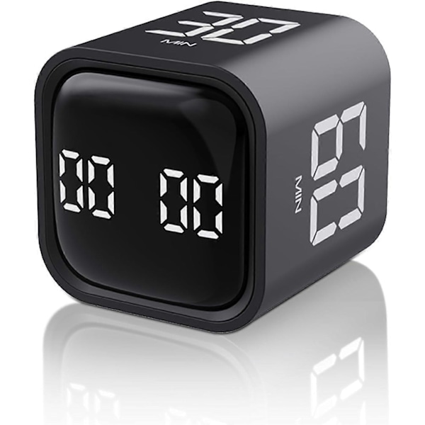 Terningtimer, Rotasjonstimer, 5/10/30/60 Minutter og Tilpasset Nedtelling, Produktivitetstimer, Pause og Fortsett, Lydløs, Vibrasjon og Justerbar Lydalarm