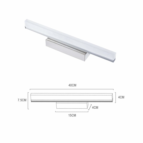 8W LED Spegellampa Badrum Vägglampa Varmvit Modern Badrumslampa Badrumsbelysning 40CM Ej Dimbar
