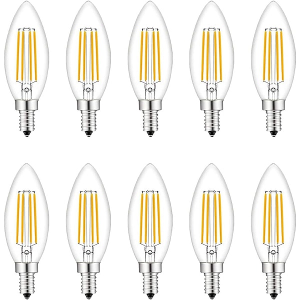 Små skruv i LED-lampor, 10-pack E14-ljuskällor dimbara, glödlampor 40W E14/SES motsvarande, 220V, varmvit 2700K, FanciBuy