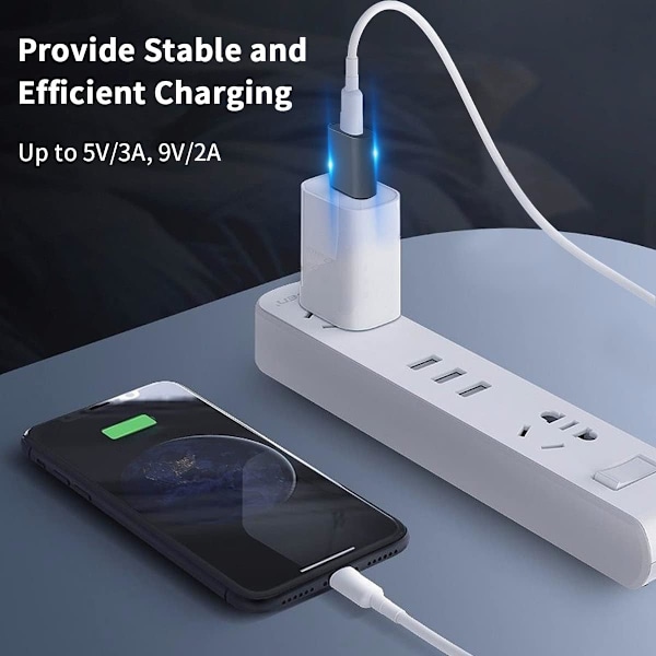USB C Hunn til USB Hann Adapter, USB 3.1 Type C til Type A Lader Konverter, Ladekompatibel med iPhone, MacBook, Samsung Galaxy, 2-pakning